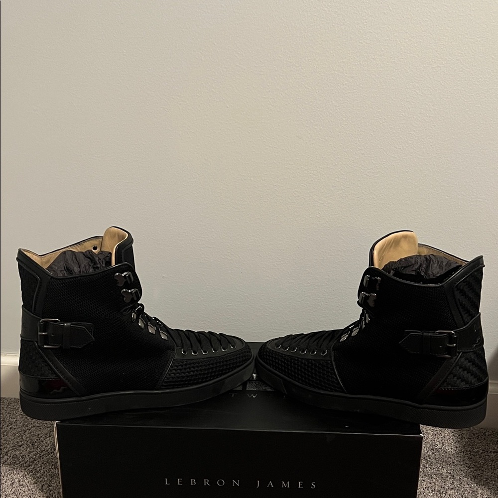 Christian Louboutin Louis Black High-Top Sneakers - Picture 9 of 14